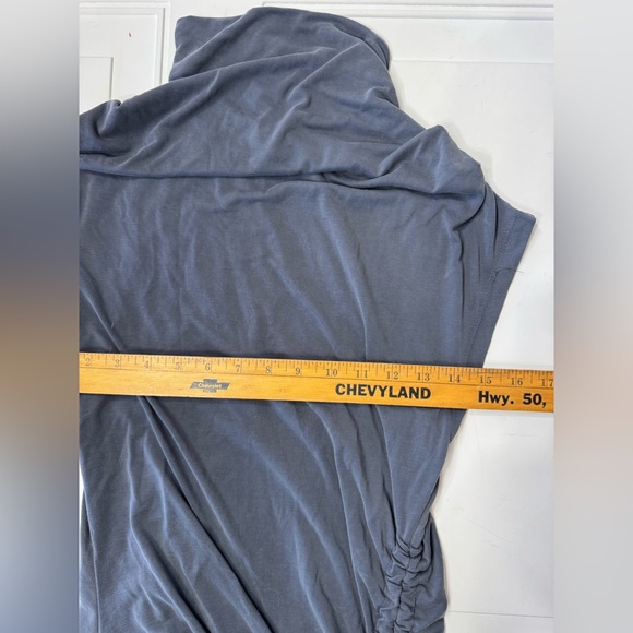 House of Harlow 1960 Women’s Size M Side Ruched Satin Maxi Dress Gray Blue - Picture 5 of 8